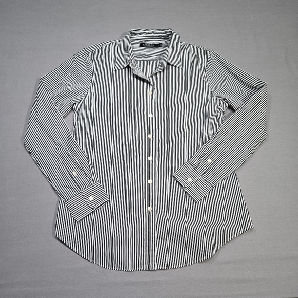 Lauren Ralph Lauren Tops - Lauren Ralph Lauren Black Label Career Black & White Striped Shirt Women’s Sz M